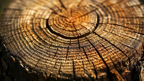 Circular Tree Stump Texture Close-up