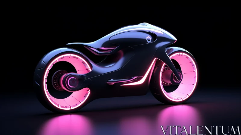 Sleek Futuristic Motorcycle - 3D Rendering AI Image