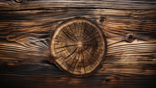Dark Brown Wooden Surface with Saw Cut - Close-Up