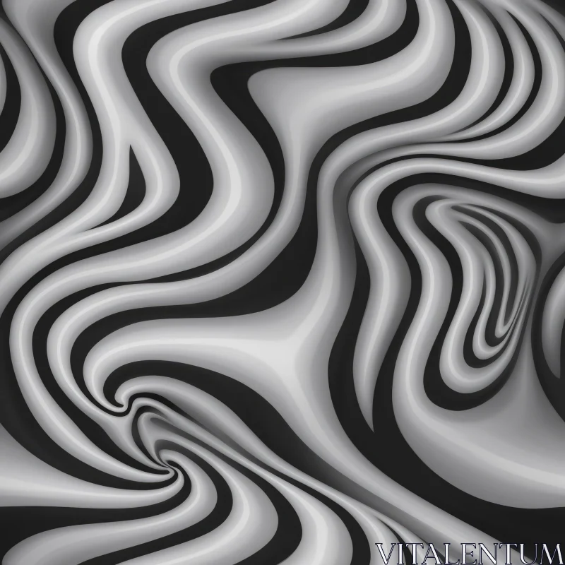 Psychedelic Black and White Optical Illusion Art AI Image