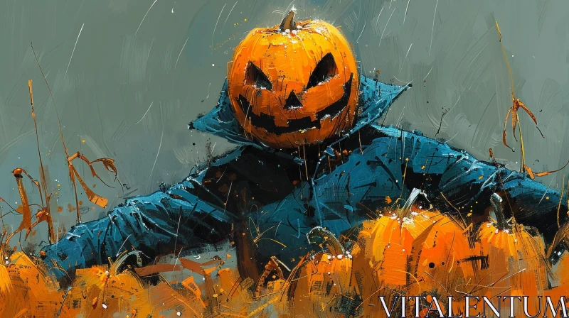 Scarecrow Painting in Vibrant Colors AI Image