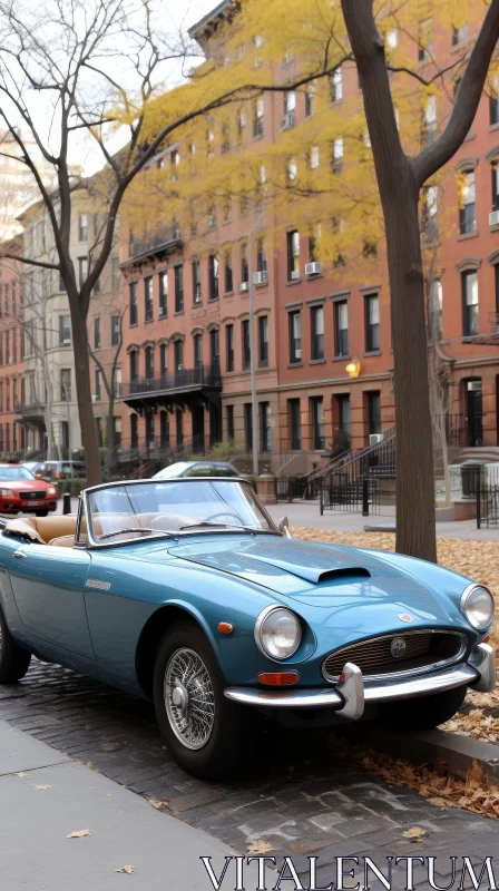 AI ART Vintage Car in New York City Street Scene