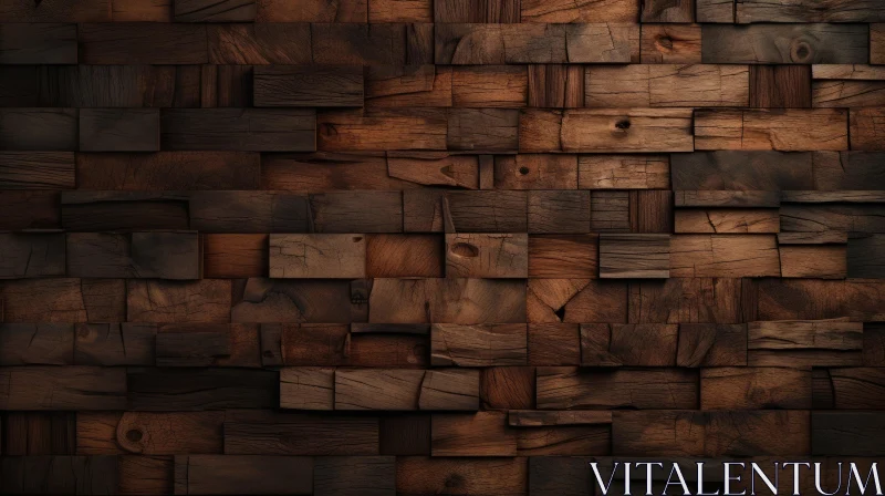 AI ART Dark Wooden Wall - Rustic Interior Design Element