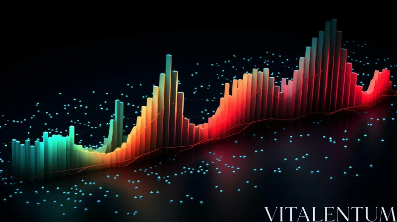 Glowing Multicolored 3D Bar Graph Illustration AI Image