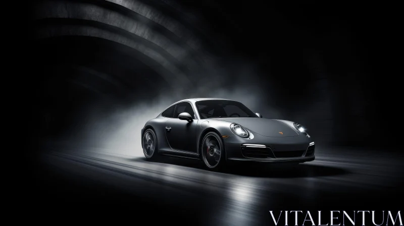 AI ART Silver Porsche 911 Carrera S Driving Through Tunnel