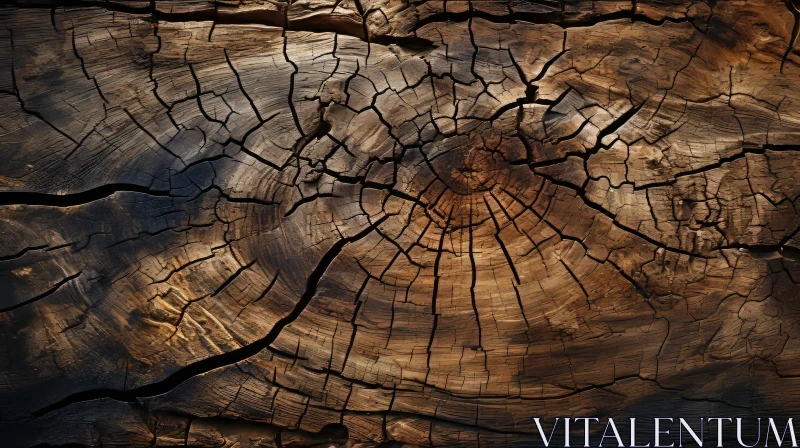 Weathered Tree Stump Texture Close-Up AI Image