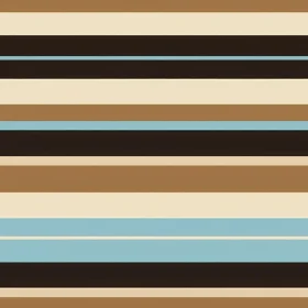 Brown Blue Cream Horizontal Stripes Pattern