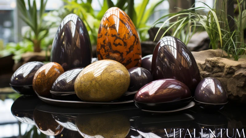 Colorful Easter Eggs - A Tropical Symbolism in Kitchen Still Life AI Image