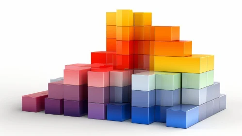 Colorful Three-Dimensional Bar Graph Art
