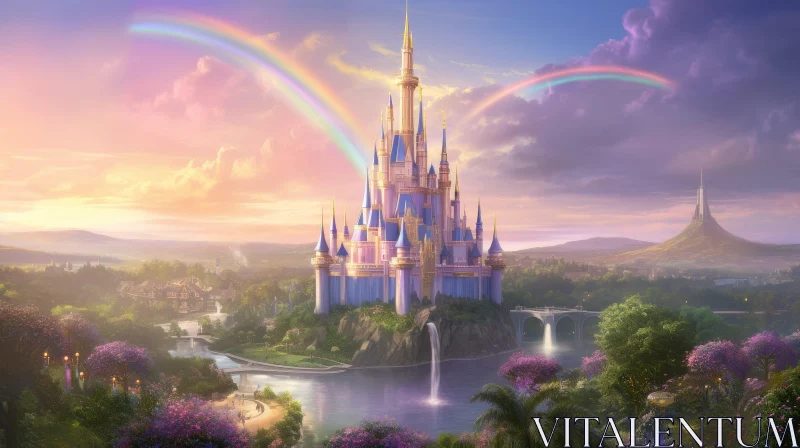 Enchanting Castle Fantasy Landscape AI Image