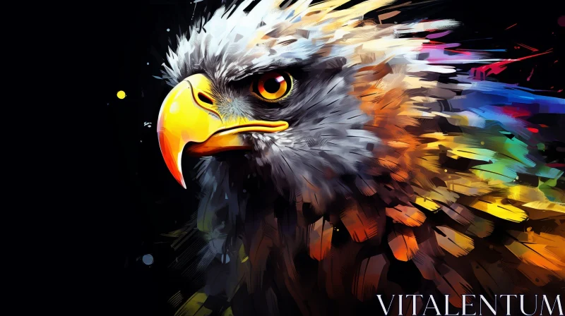 AI ART Majestic Eagle Head Painting