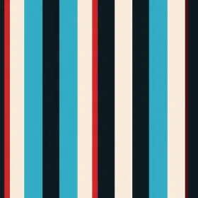 Retro Vertical Stripes Pattern in Blue, Red, White, and Black