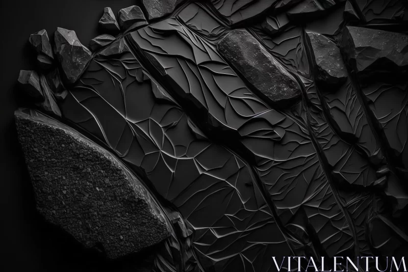 Abstract Art of Rocks on Black Background | Vray Tracing AI Image