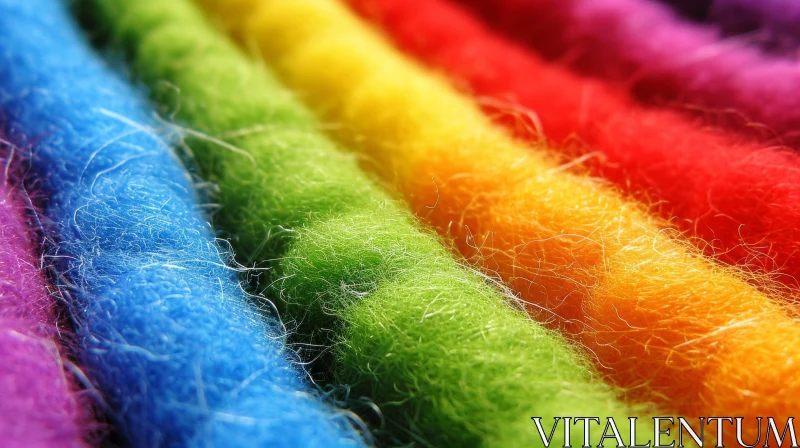 Colorful Rainbow Made of Yarn - Close-Up Artwork AI Image