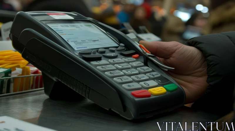 Convenient Payment at Supermarket Checkout | Credit Card Reader AI Image