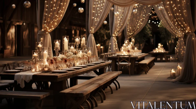 AI ART Ethereal Night Wedding: Rustic Charm Meets Hollywood Glamour