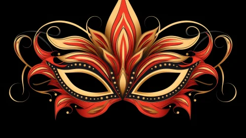 Venetian Carnival Mask Illustration