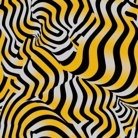 Yellow and Black Curved Stripes Pattern