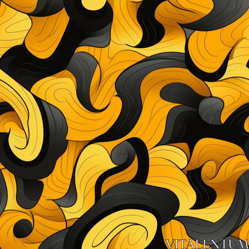AI ART Bold Yellow and Black Seamless Pattern