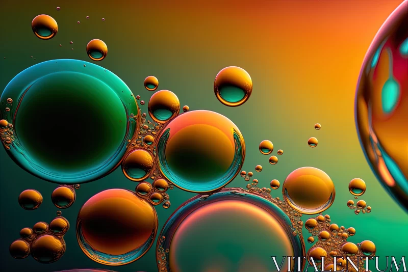 Captivating Oil Bubbles: Colorful Backgrounds and Swirled Circles AI Image