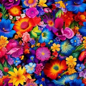 Colorful Flower Pattern - Seamless Floral Design