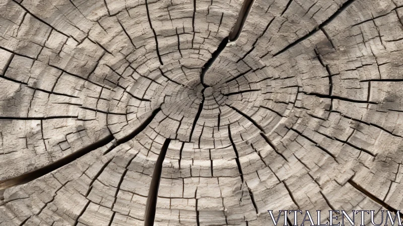 AI ART Weathered Tree Trunk Close-Up - Natural Wood Texture
