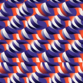 Blue and White Wave Pattern on Orange Background