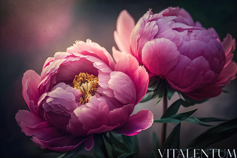 Captivating Pink Peonies in Full Bloom - Realistic and Hyper-Detailed Art AI Image