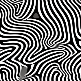 Curved Black and White Stripes with Gradient