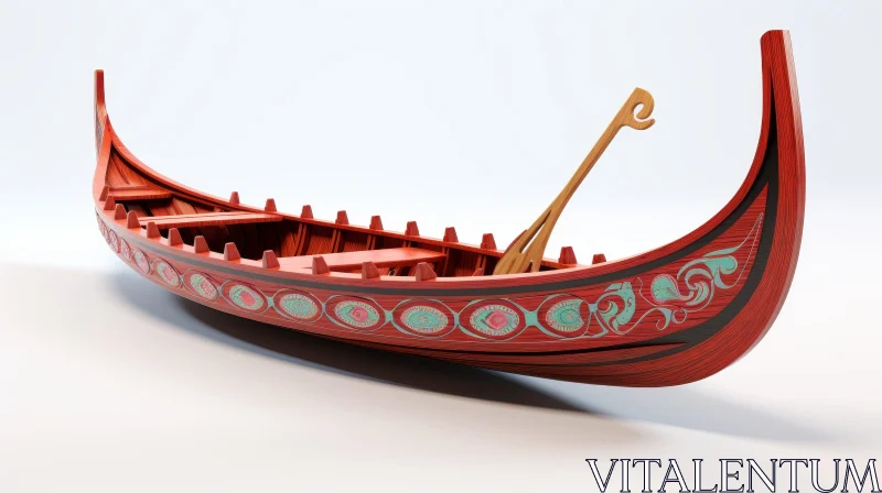 Enchanting 3D Viking Boat Rendering AI Image