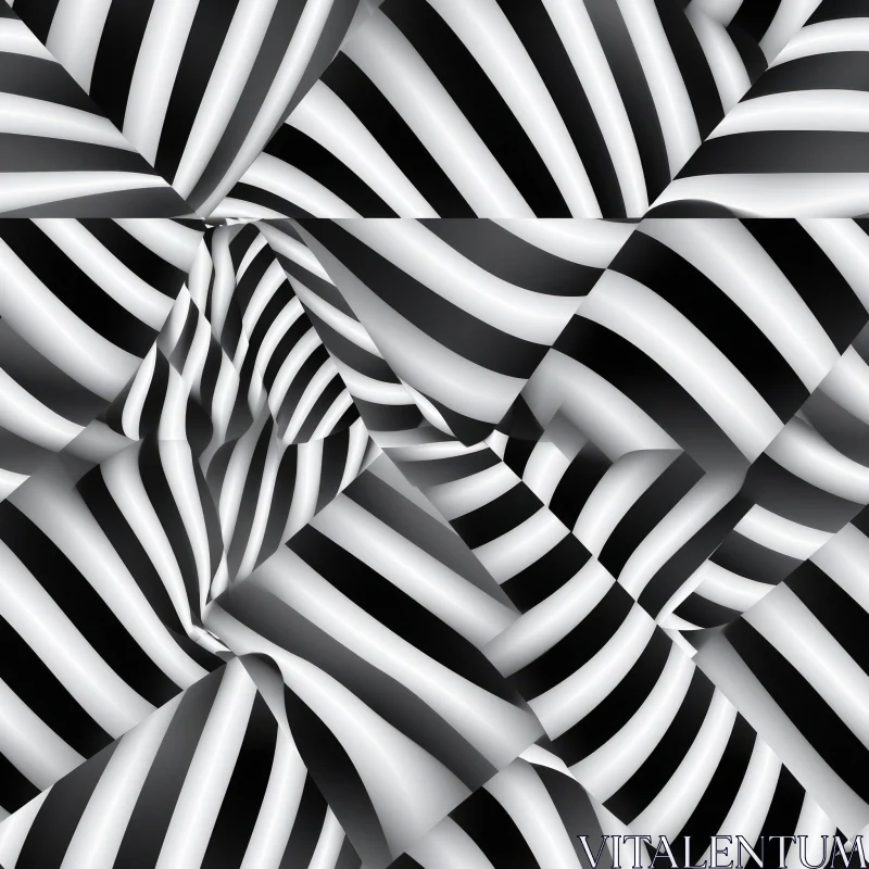 Intriguing Black & White Striped Pattern AI Image