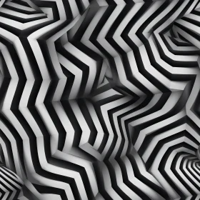 Monochrome Striped 3D Pattern for Wallpaper and Textile Print