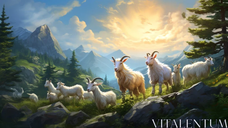 Mountain Valley Serenity: A Captivating Natural Landscape AI Image