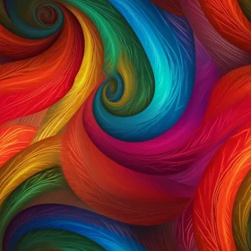 Colorful Abstract Painting - Swirling Rainbow of Colors