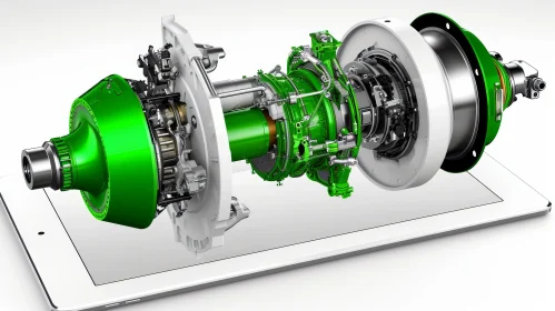 3D Model of Helicopter Engine | Cutaway View | Internal Components