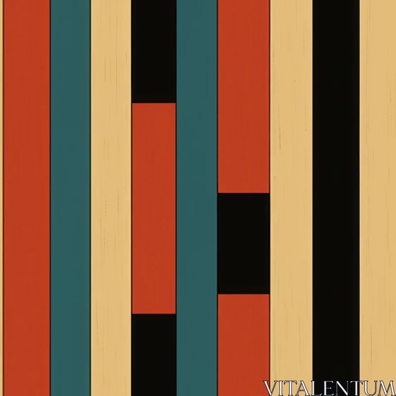 Retro Vertical Planks Wall Painting AI Image