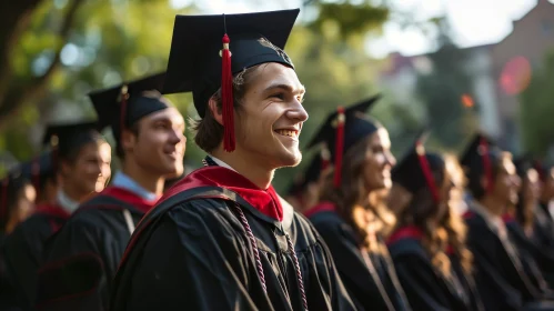 Young Male Graduate Smiling | Academic Achievement Image