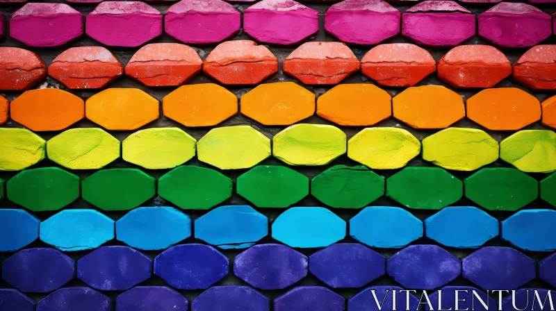 AI ART Colorful Rainbow Hexagon Pattern Artwork