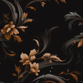 Dark Floral Pattern - Home Decor & Fabric Design