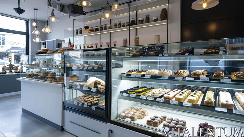 Explore the Delights of a Modern Bakery AI Image