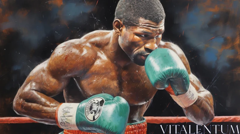 Intense Boxing Painting AI Image