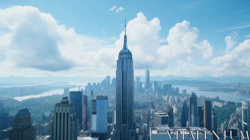 Manhattan Skyline in New York City AI Image