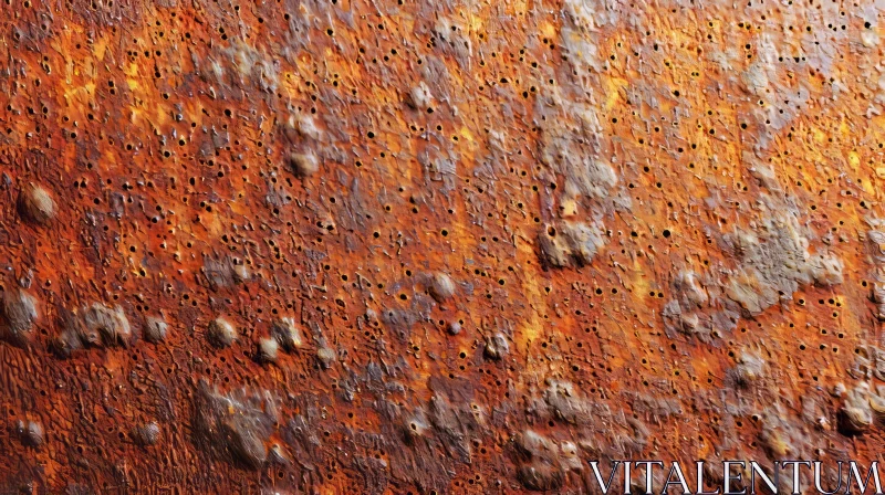 Weathered Metal Surface with Intricate Holes - Abstract Art AI Image
