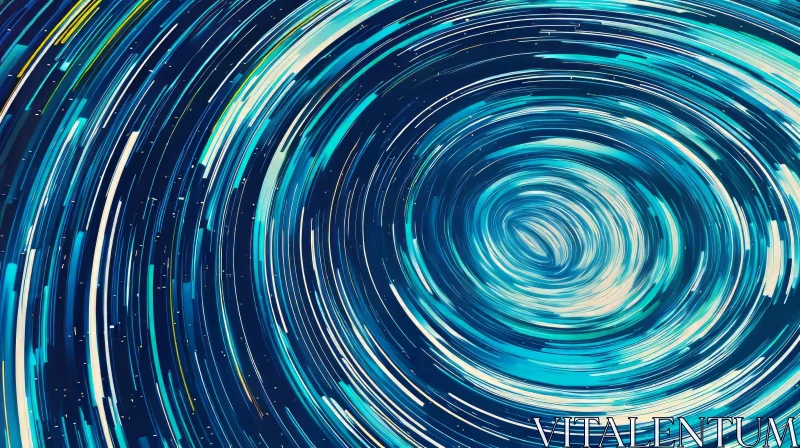 Abstract Blue and White Spiral Pattern - Calming and Relaxing Artwork AI Image