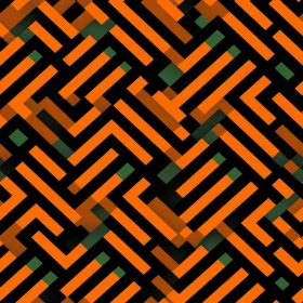 Bold Geometric Pattern in Orange and Green