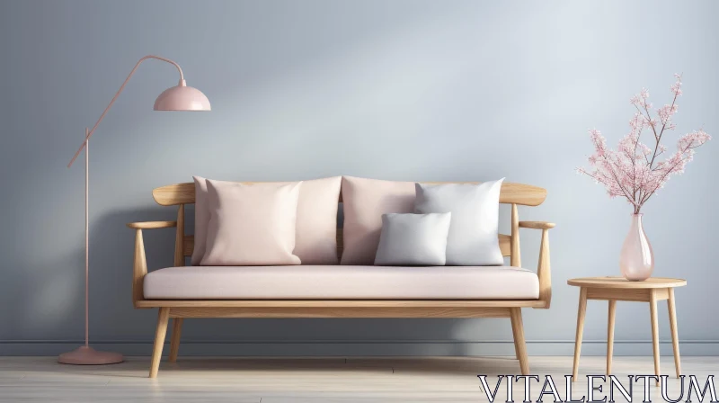 AI ART Cozy Living Room 3D Rendering - Elegant Home Decor