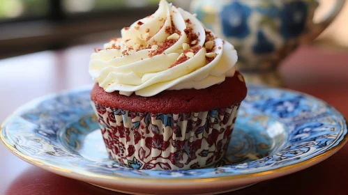 Delicious Red Velvet Cupcake with Cream Cheese Frosting