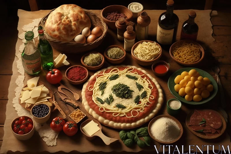 Exquisite Italian Traditional Foods: A Captivating Still Life AI Image