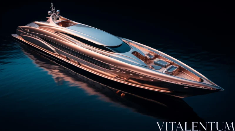 Luxurious Yacht in Calm Sea AI Image