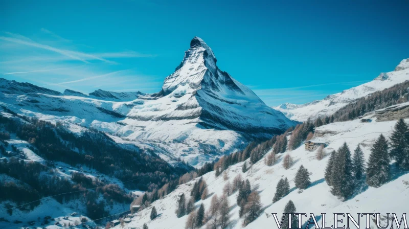 Majestic Matterhorn Mountain in Swiss Alps AI Image